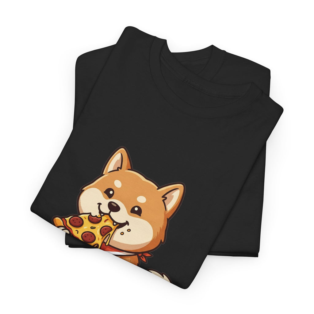 Shiba Inu Eating Pizza Unisex T‑Shirt