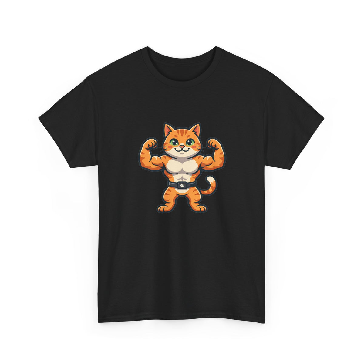 Muscle Cat T‑Shirt — Cute Bodybuilder Cat Graphic Tee