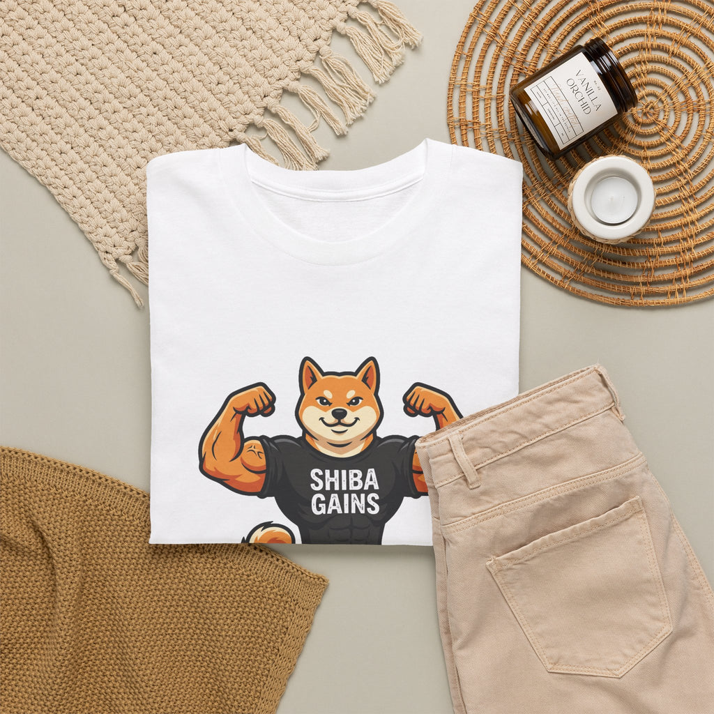 Shiba Gains Muscle Dog T-Shirt — Funny Gym Shiba Inu Tee