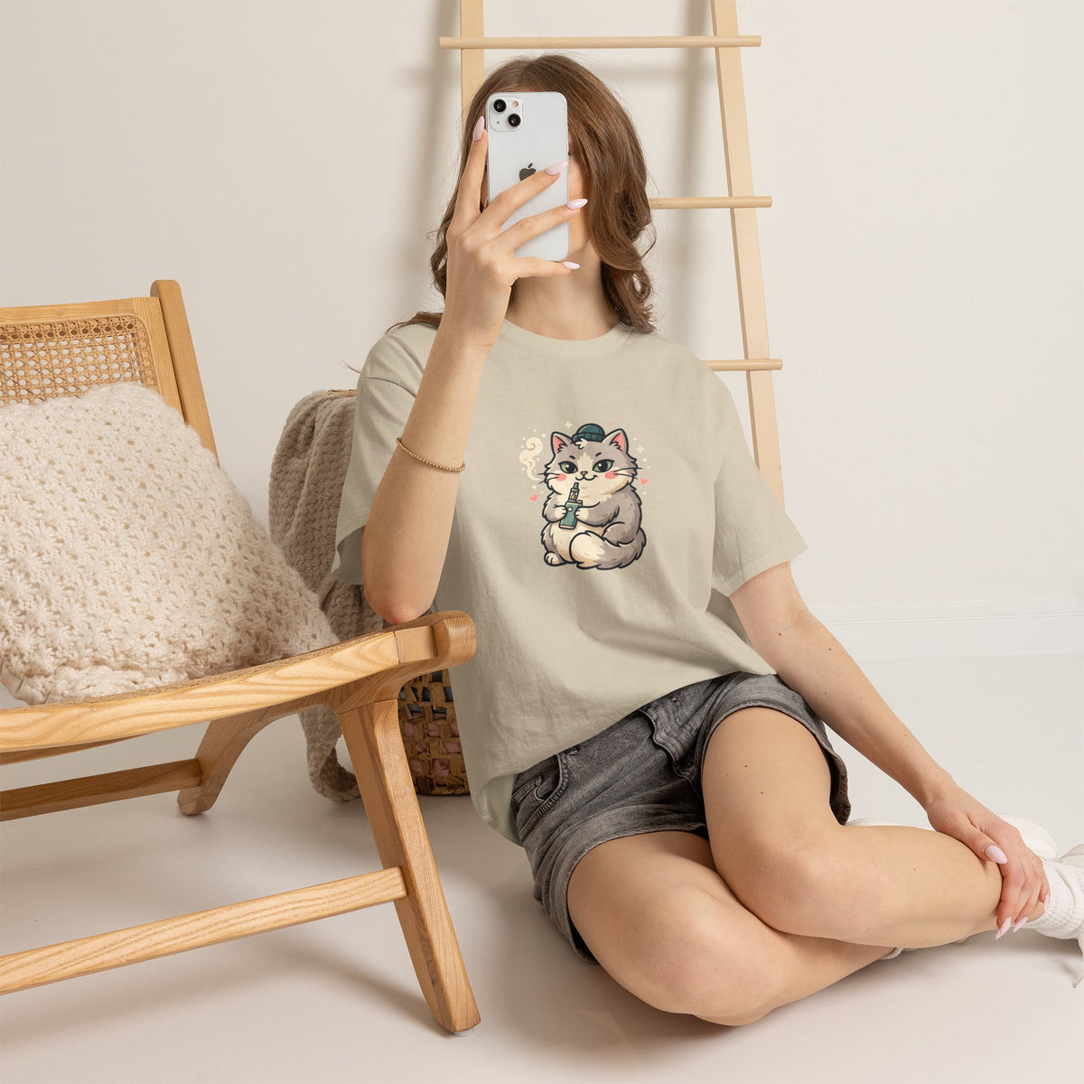 Cute Vaping Cat T-Shirt — Cute Good Luck Tee