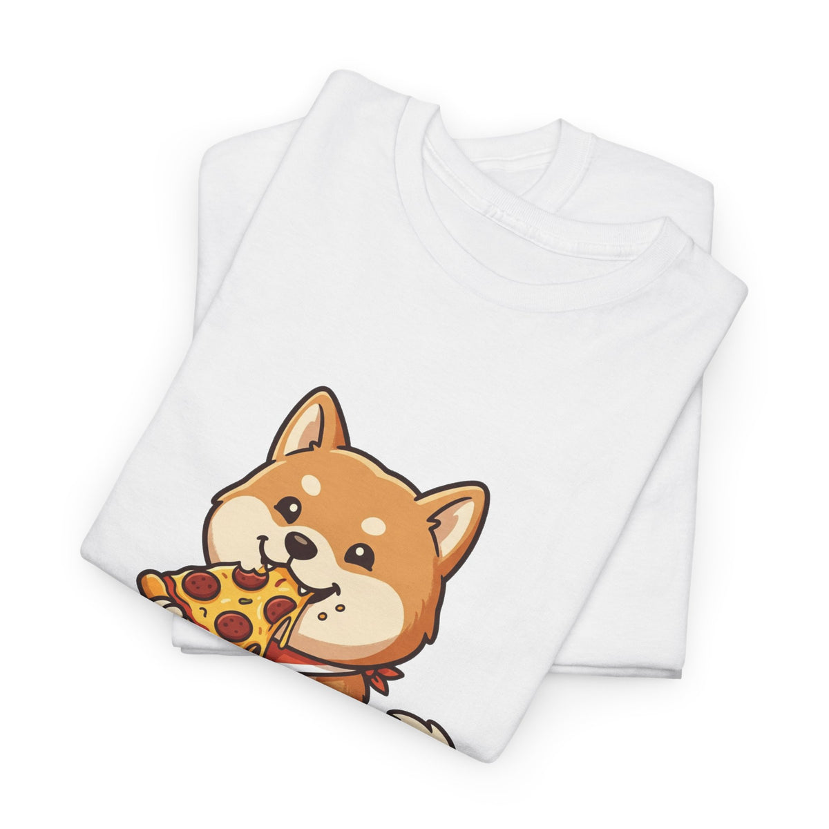 Shiba Inu Eating Pizza Unisex T‑Shirt