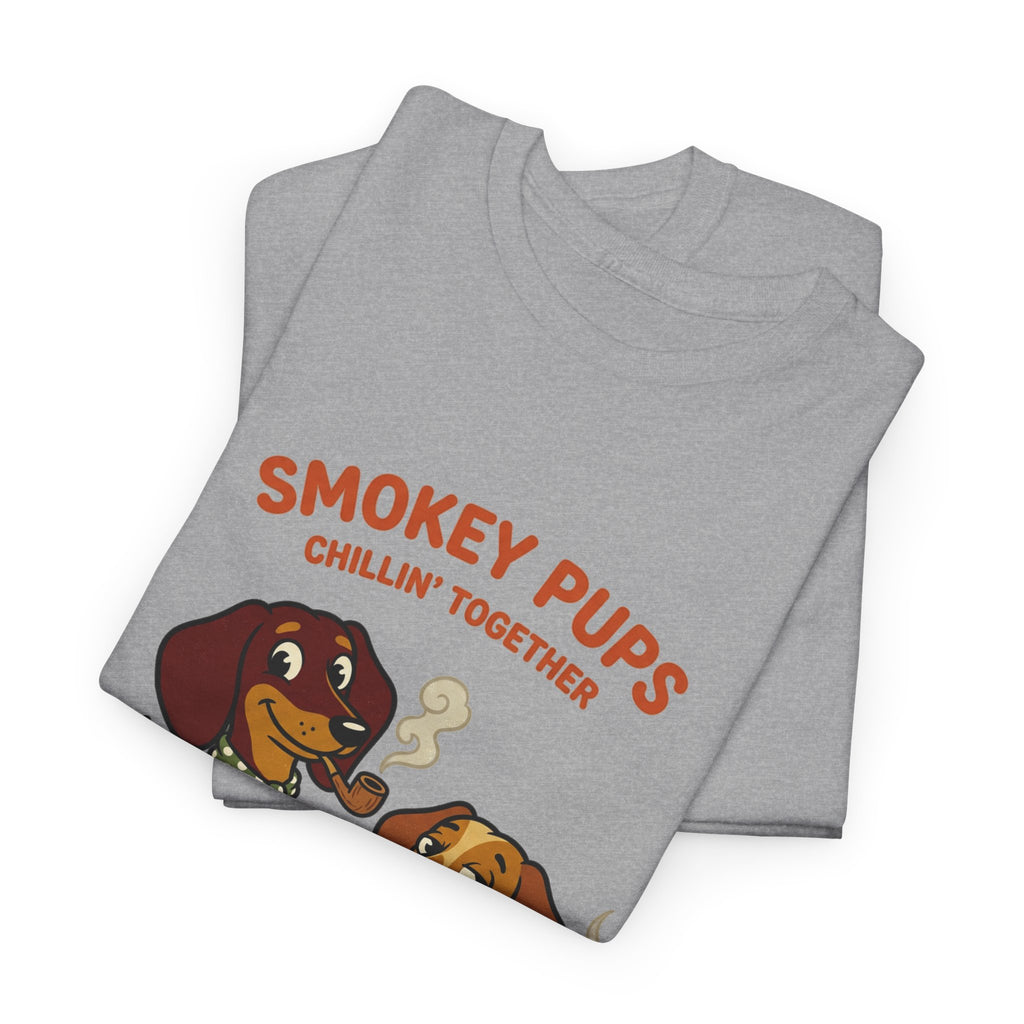Smokey Pups T‑Shirt — 'Smokey Pups Chillin' Together' Cute Dachshund Tee