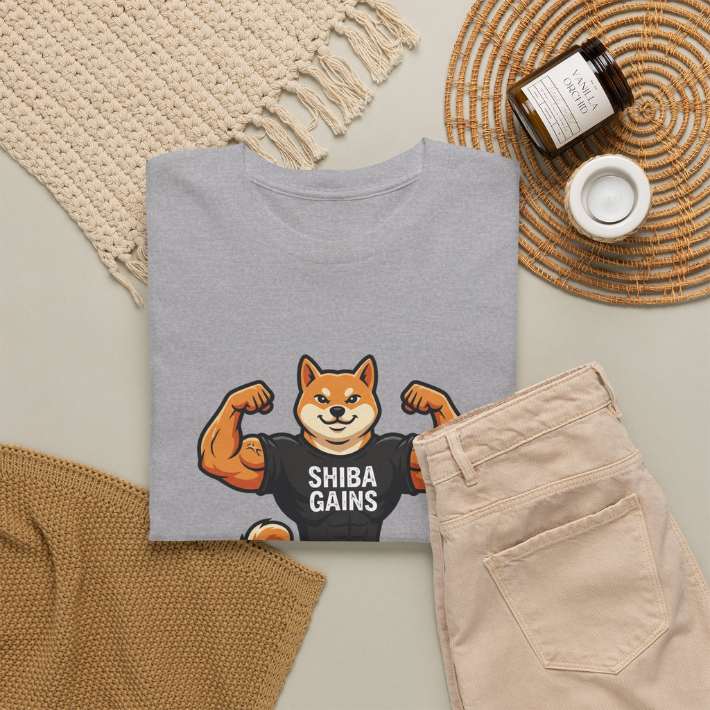 Shiba Gains Muscle Dog T-Shirt — Funny Gym Shiba Inu Tee