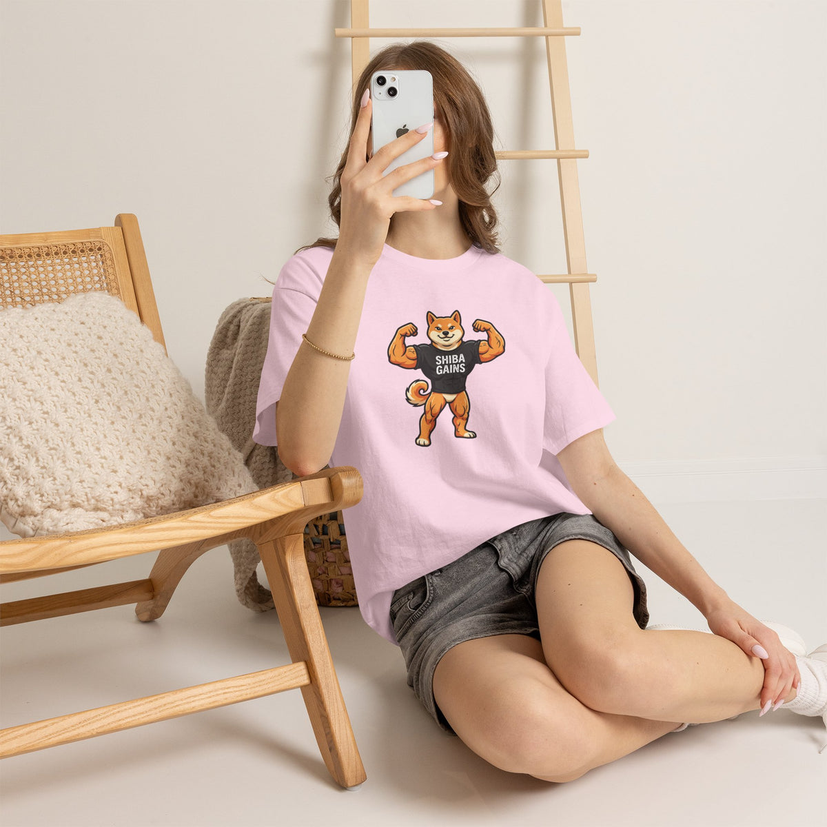 Shiba Gains Muscle Dog T-Shirt — Funny Gym Shiba Inu Tee