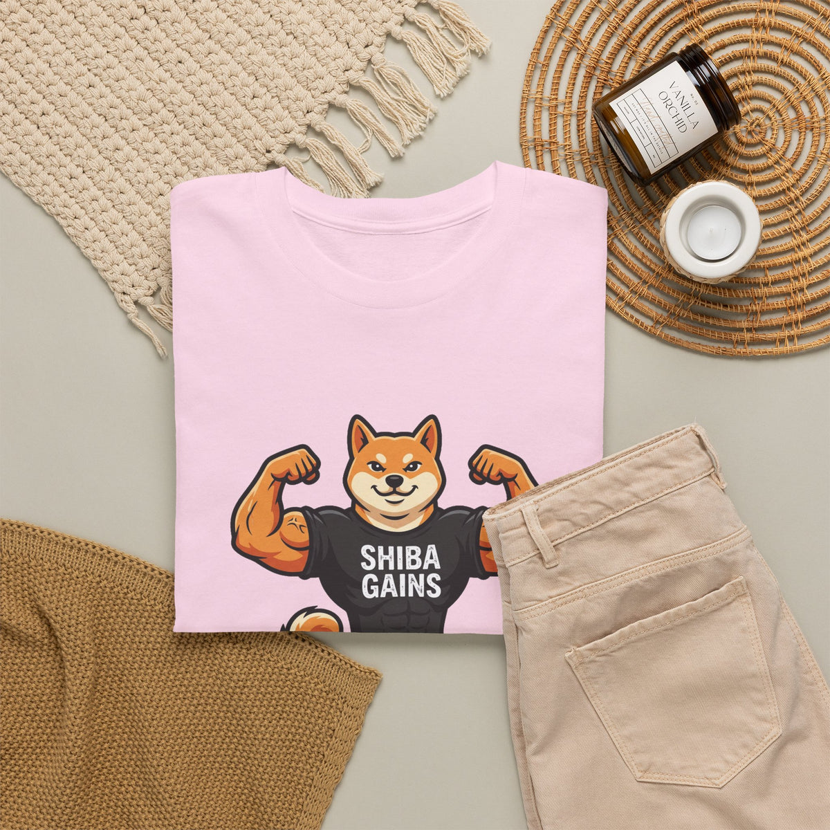 Shiba Gains Muscle Dog T-Shirt — Funny Gym Shiba Inu Tee