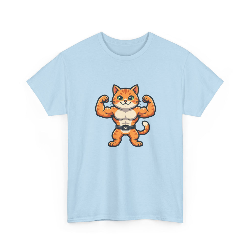 Muscle Cat T‑Shirt — Cute Bodybuilder Cat Graphic Tee