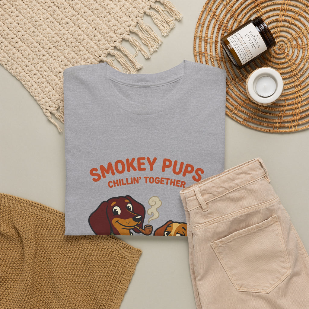 Smokey Pups T‑Shirt — 'Smokey Pups Chillin' Together' Cute Dachshund Tee