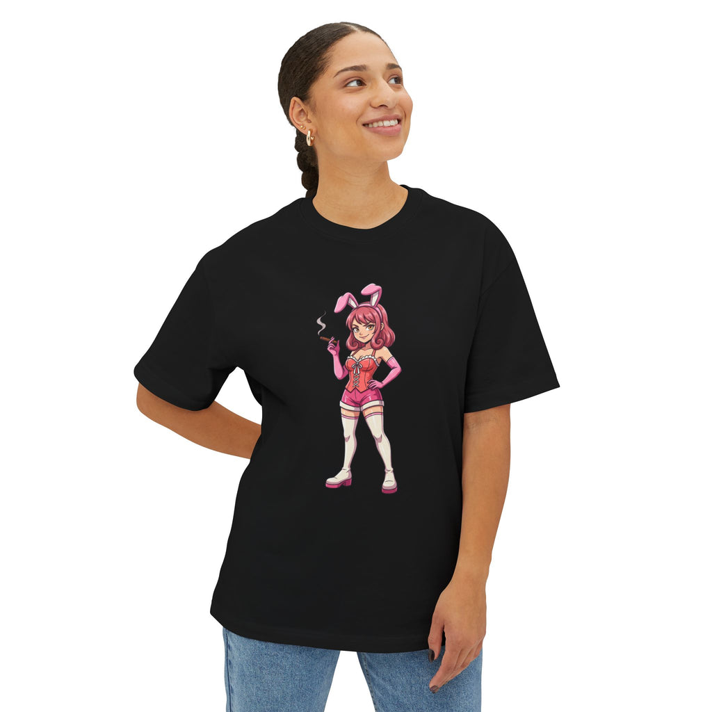 Pink Bunny Girl illustration T-Shirt | Anime Pinup Tee