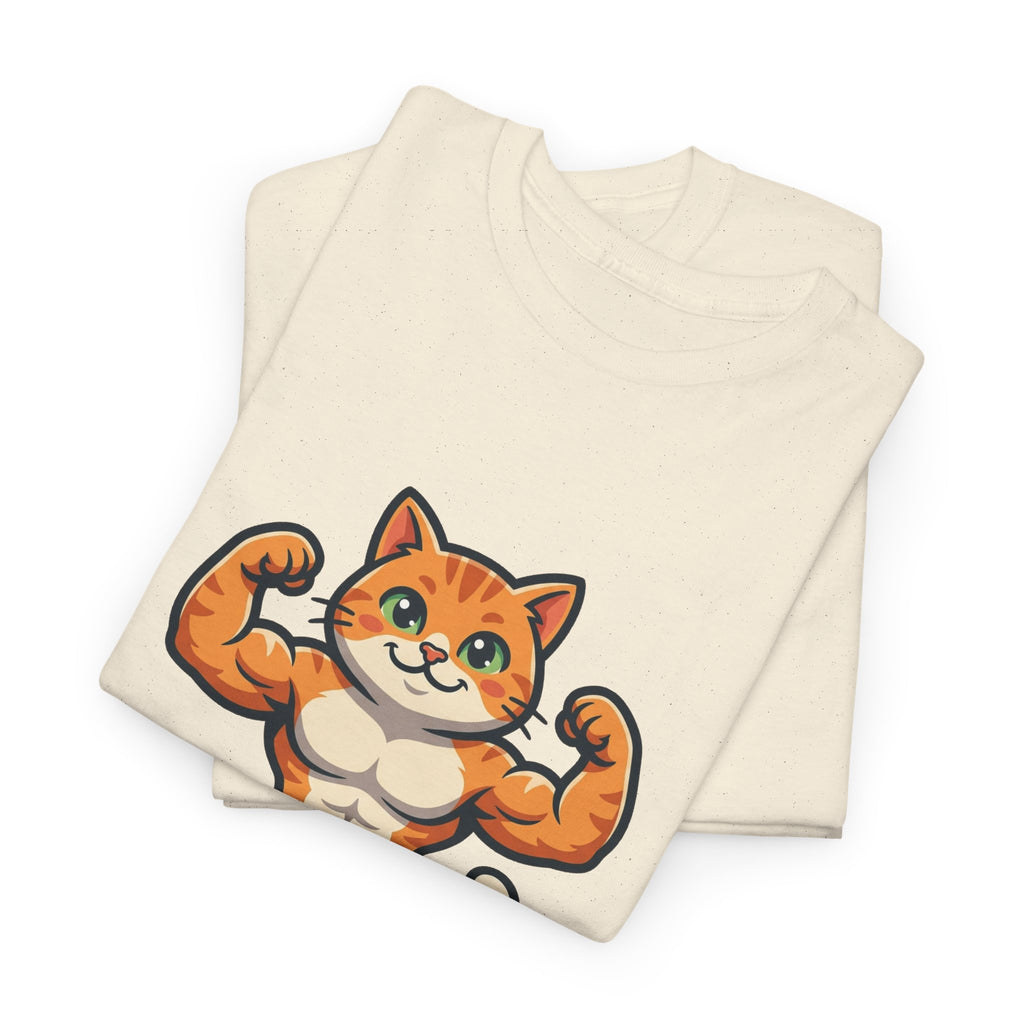 Muscle Cat T‑Shirt — Cute Bodybuilder Cat Graphic Tee