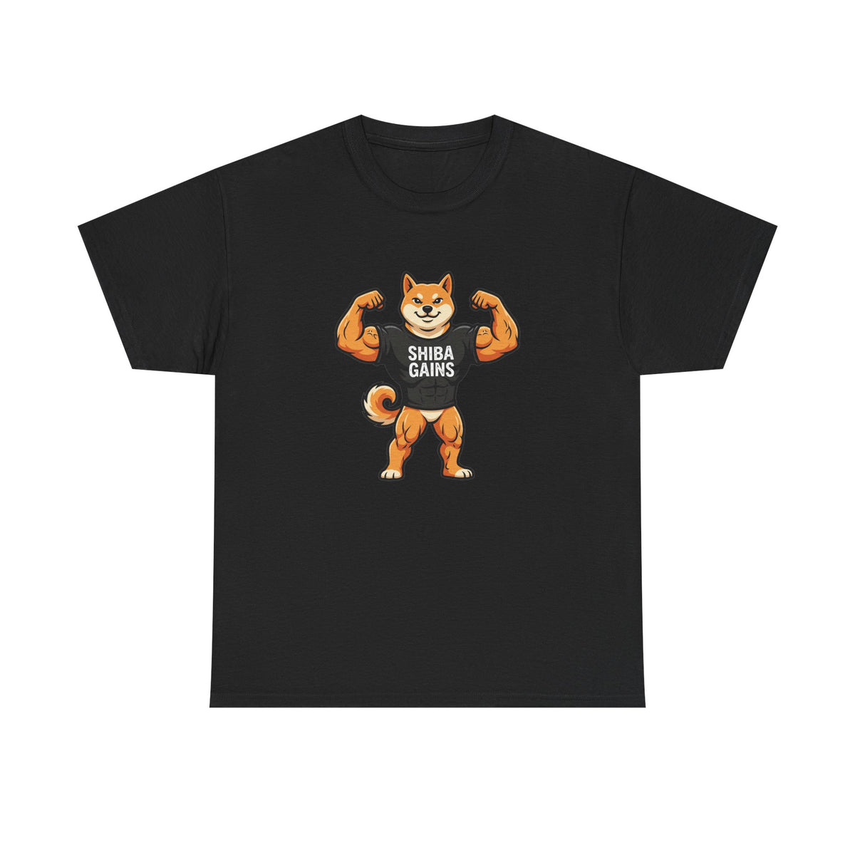 Shiba Gains Muscle Dog T-Shirt — Funny Gym Shiba Inu Tee