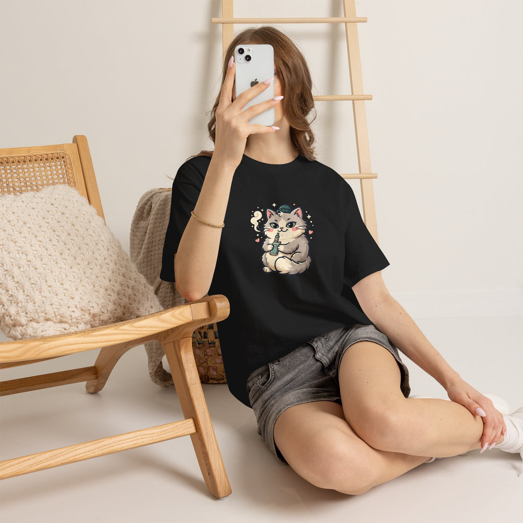 Cute Vaping Cat T-Shirt — Cute Good Luck Tee