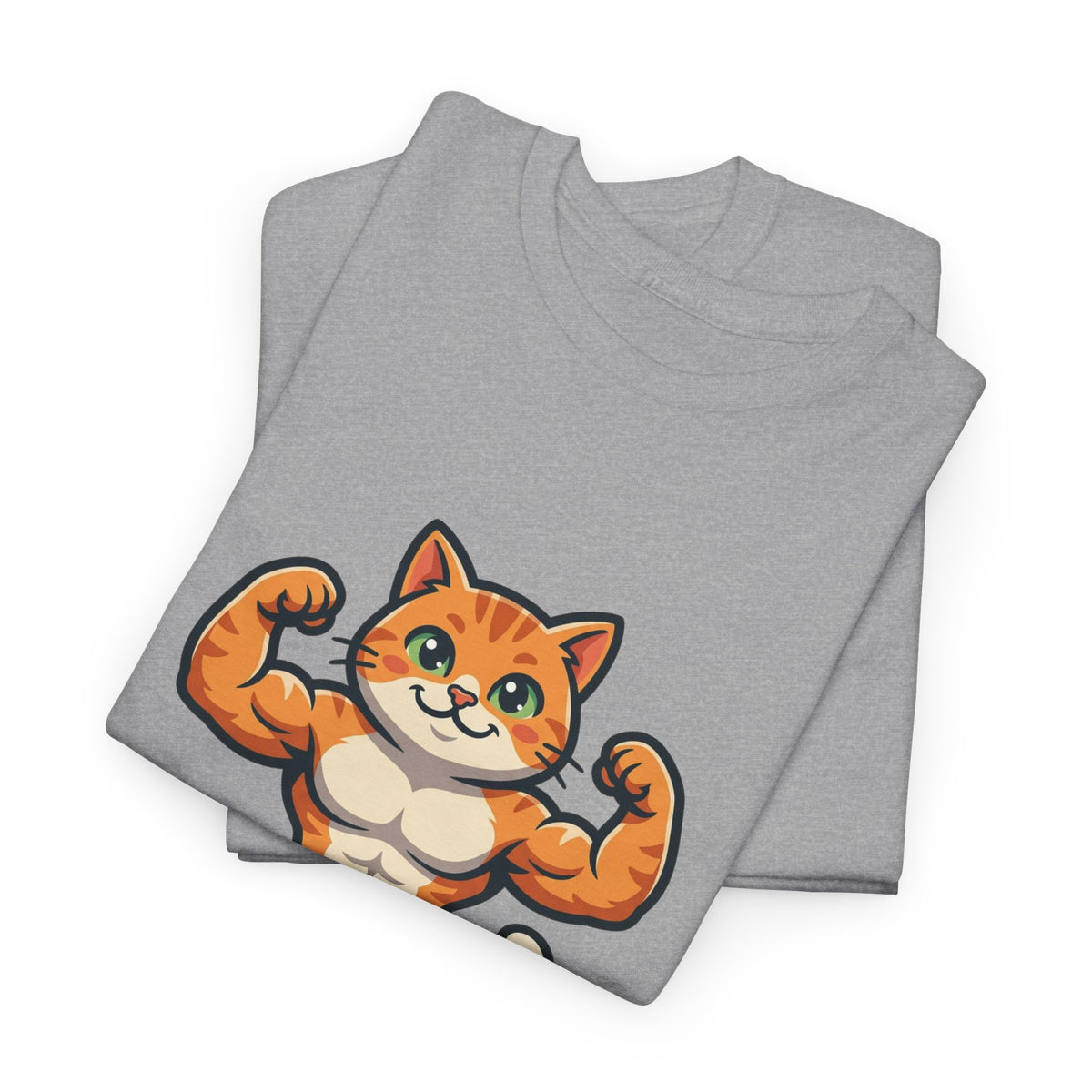 Muscle Cat T‑Shirt — Cute Bodybuilder Cat Graphic Tee