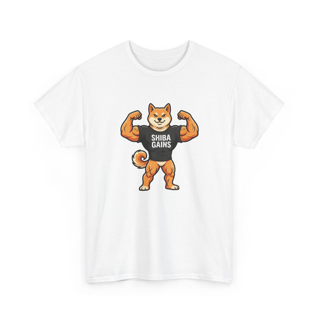 Shiba Gains Muscle Dog T-Shirt — Funny Gym Shiba Inu Tee