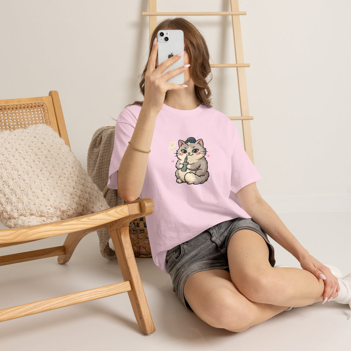 Cute Vaping Cat T-Shirt — Cute Good Luck Tee