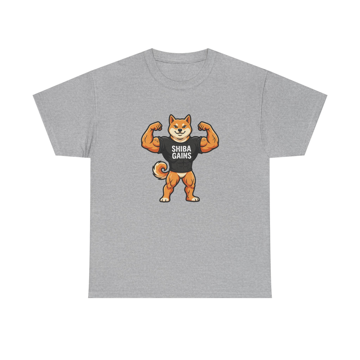 Shiba Gains Muscle Dog T-Shirt — Funny Gym Shiba Inu Tee