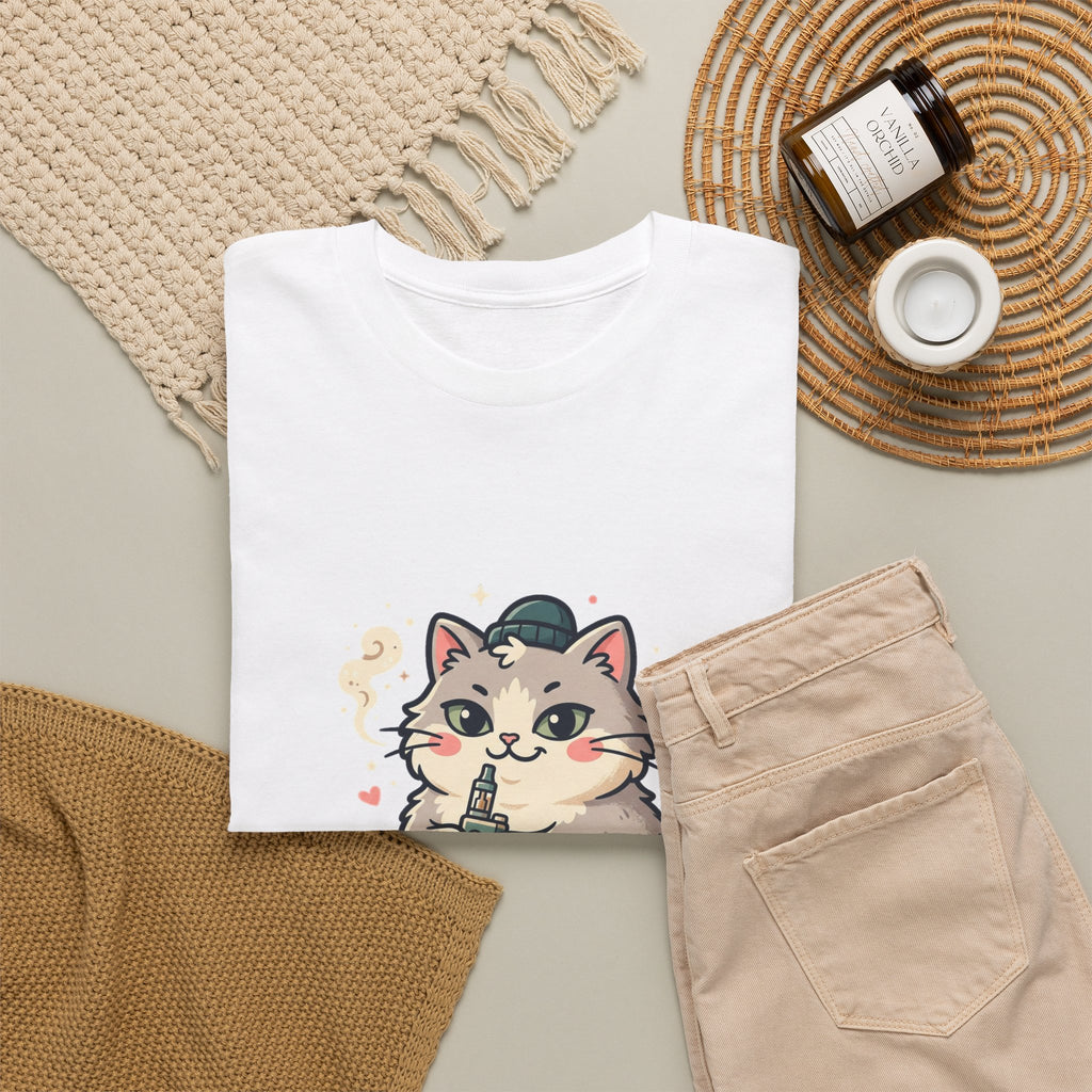 Cute Vaping Cat T-Shirt — Cute Good Luck Tee