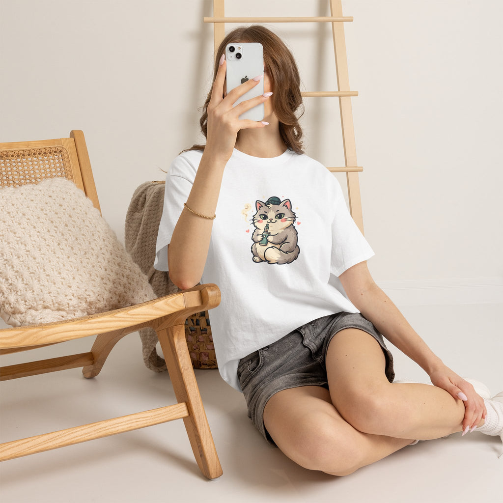 Cute Vaping Cat T-Shirt — Cute Good Luck Tee