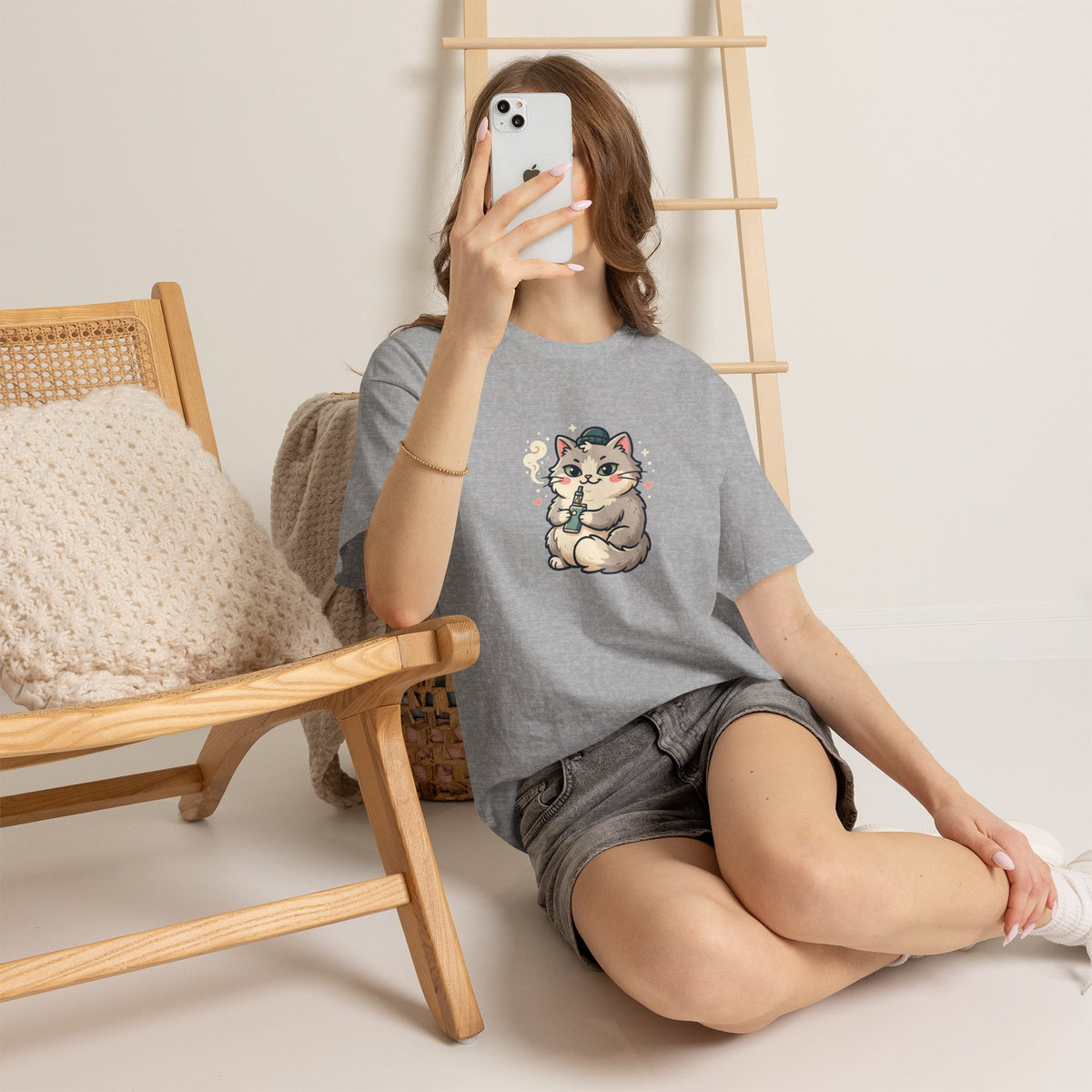 Cute Vaping Cat T-Shirt — Cute Good Luck Tee