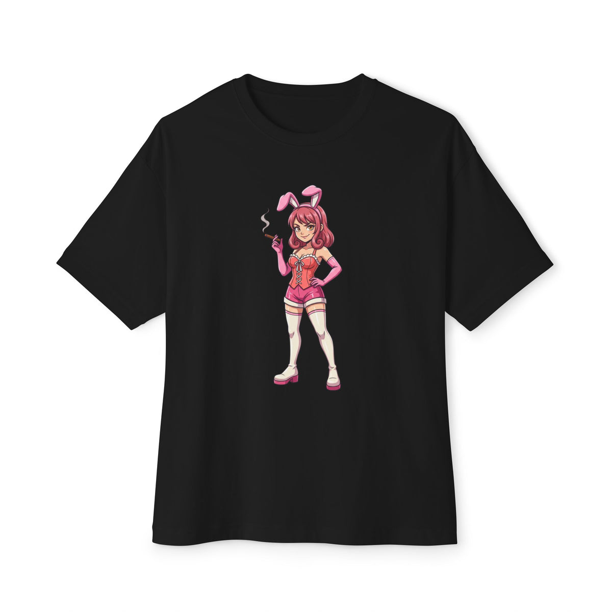Pink Bunny Girl illustration T-Shirt | Anime Pinup Tee