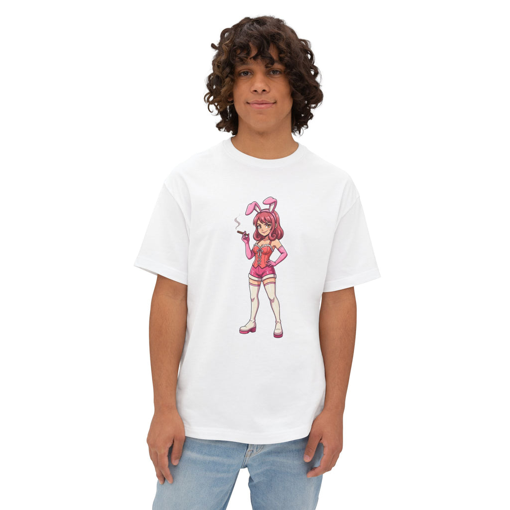 Pink Bunny Girl illustration T-Shirt | Anime Pinup Tee
