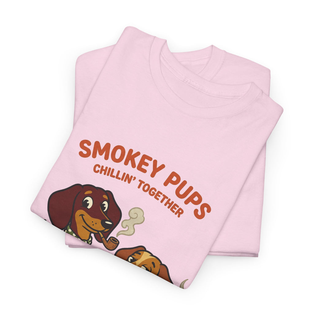 Smokey Pups T‑Shirt — 'Smokey Pups Chillin' Together' Cute Dachshund Tee