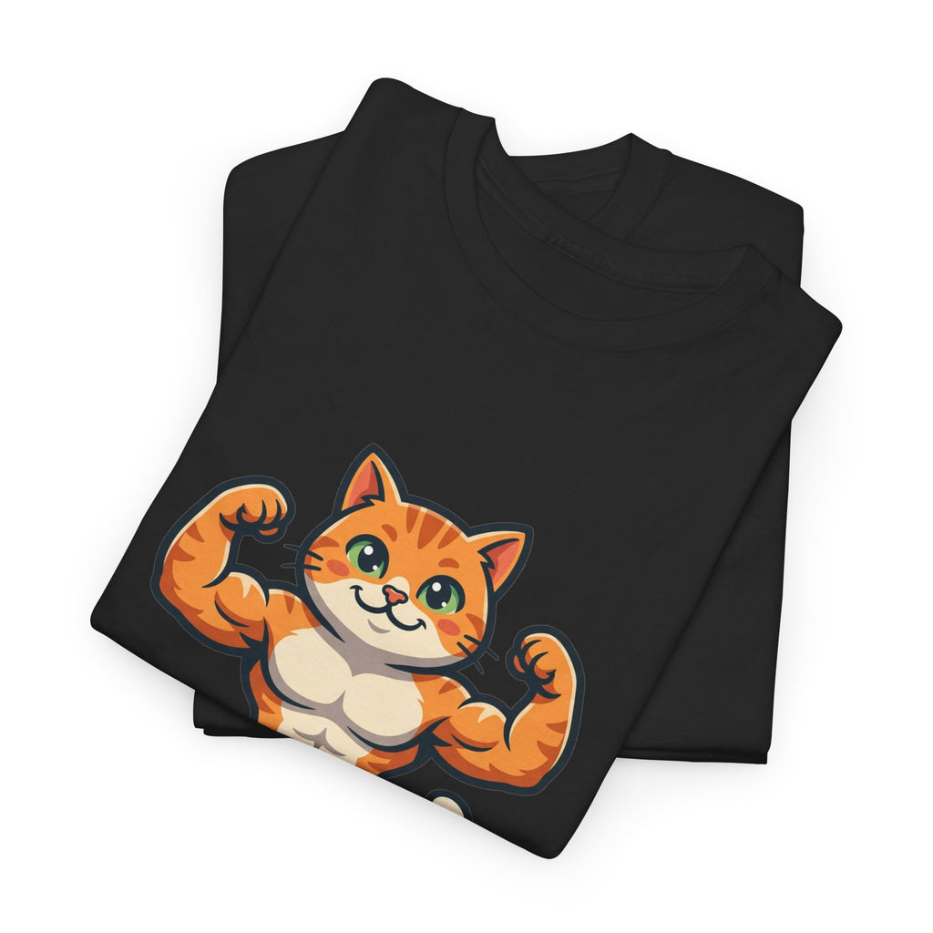 Muscle Cat T‑Shirt — Cute Bodybuilder Cat Graphic Tee