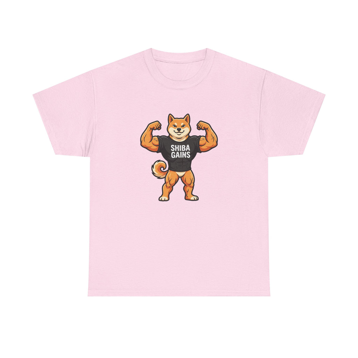 Shiba Gains Muscle Dog T-Shirt — Funny Gym Shiba Inu Tee