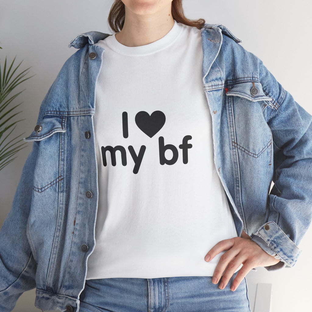 I Heart My Bf T-Shirt — Cute Romantic Tee for Girlfriend, Anniversary & Valentine’s Gift