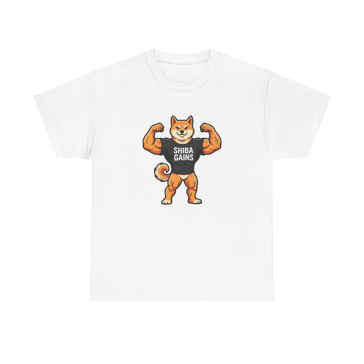 Shiba Gains Muscle Dog T-Shirt — Funny Gym Shiba Inu Tee