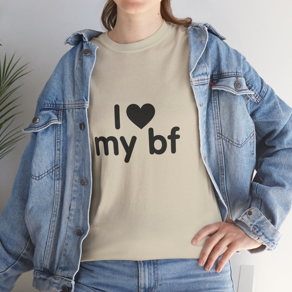 I Heart My Bf T-Shirt — Cute Romantic Tee for Girlfriend, Anniversary & Valentine’s Gift