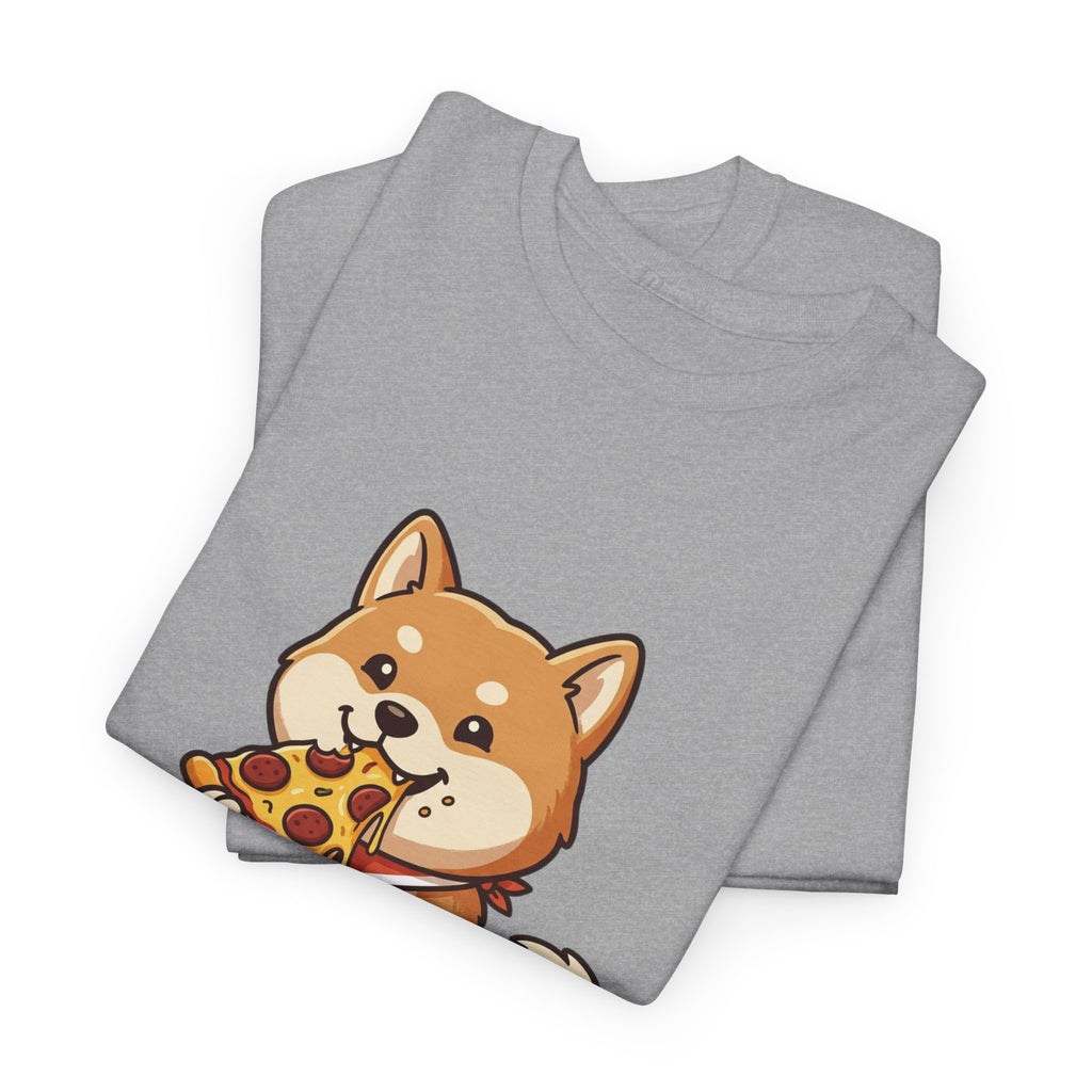 Shiba Inu Eating Pizza Unisex T‑Shirt