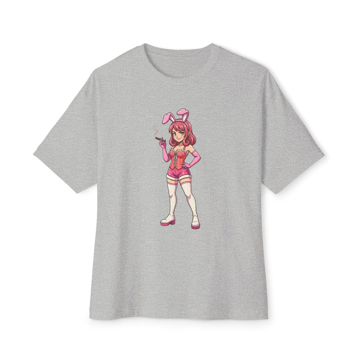 Pink Bunny Girl illustration T-Shirt | Anime Pinup Tee