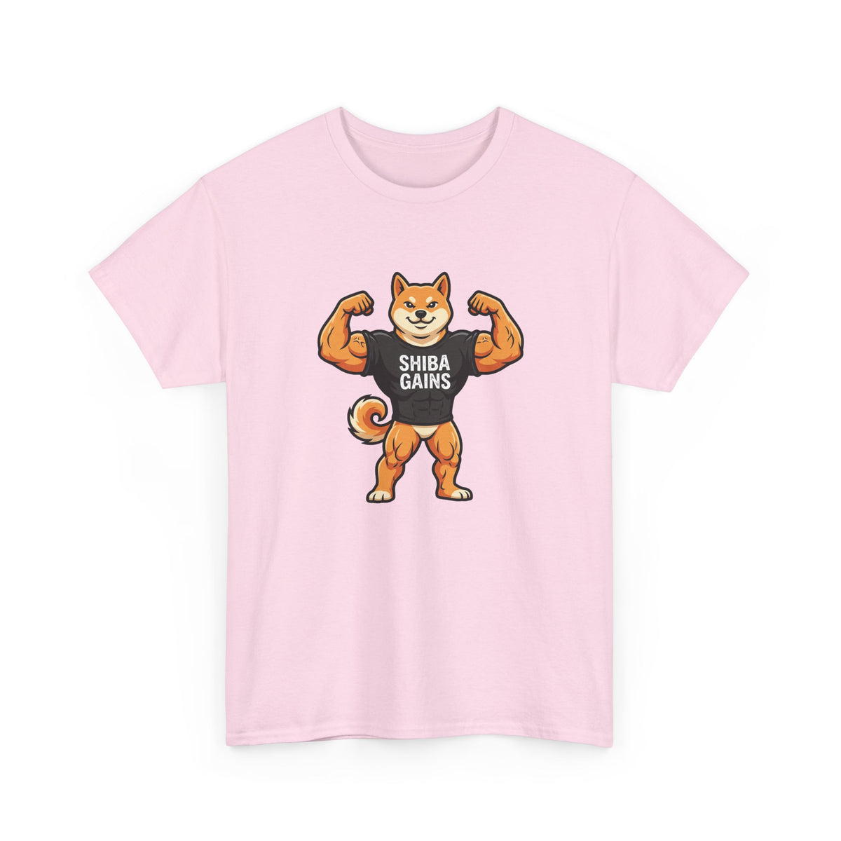 Shiba Gains Muscle Dog T-Shirt — Funny Gym Shiba Inu Tee