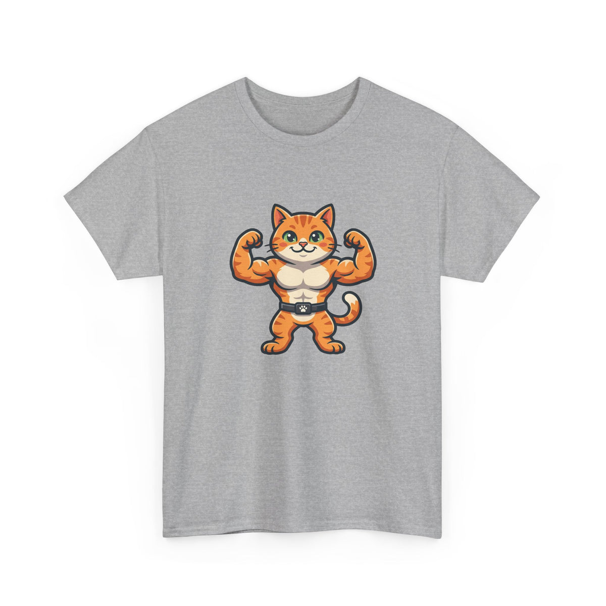 Muscle Cat T‑Shirt — Cute Bodybuilder Cat Graphic Tee